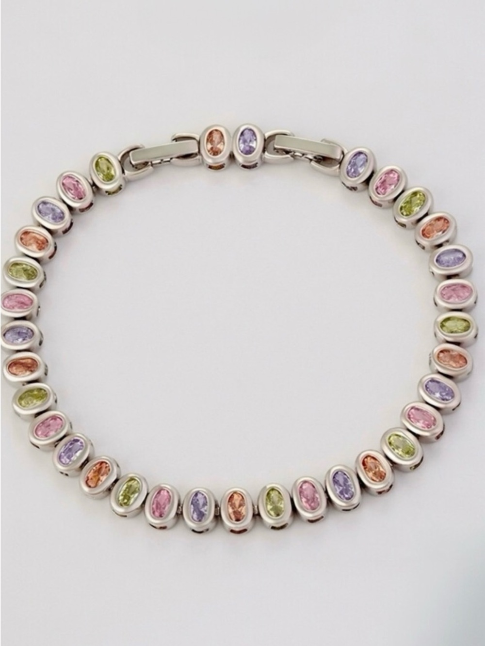 Platinum Plated Silver Tennis Bracelet  Hypoallergenic Water Resistant